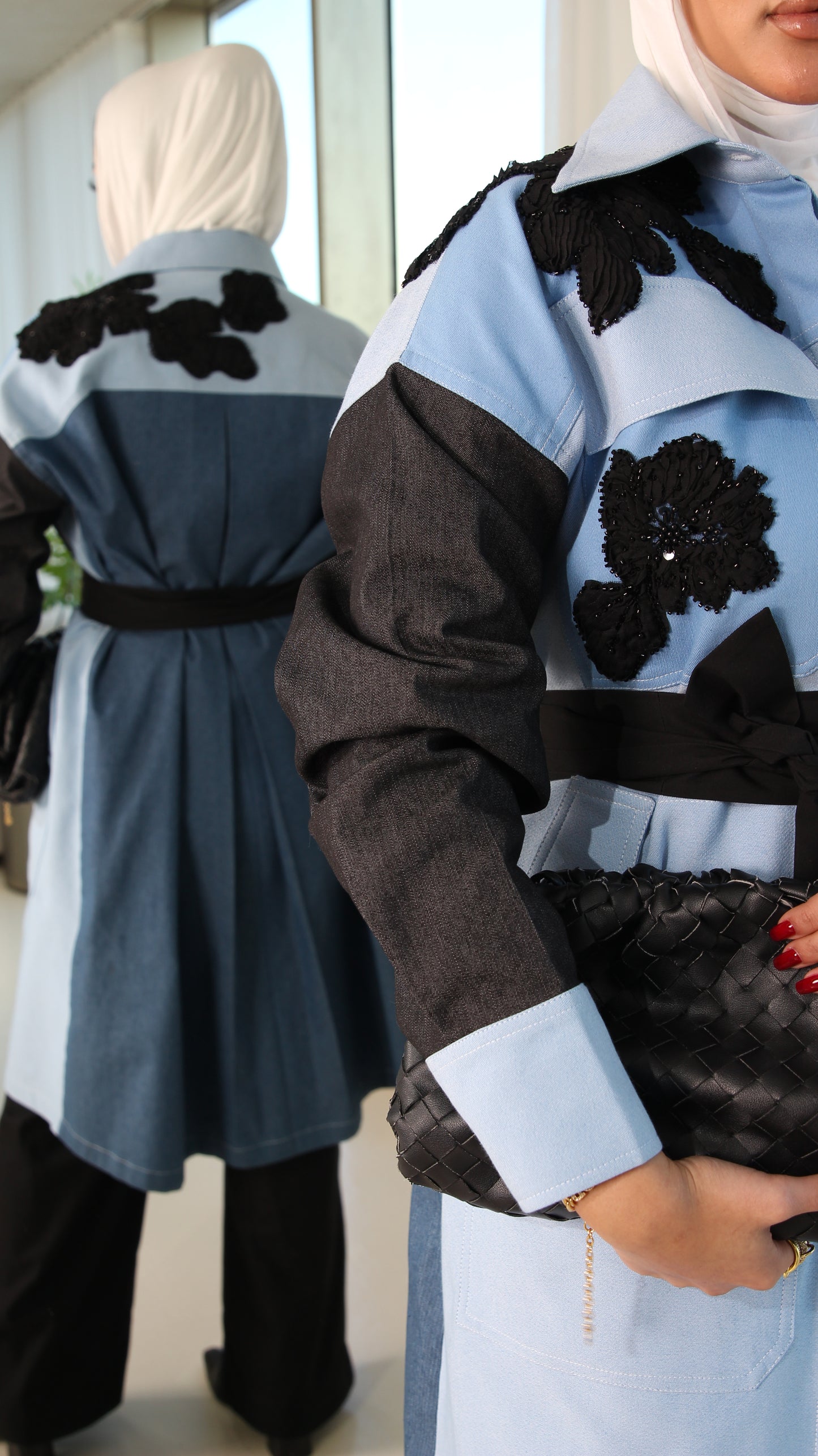 Multi color denim jacket