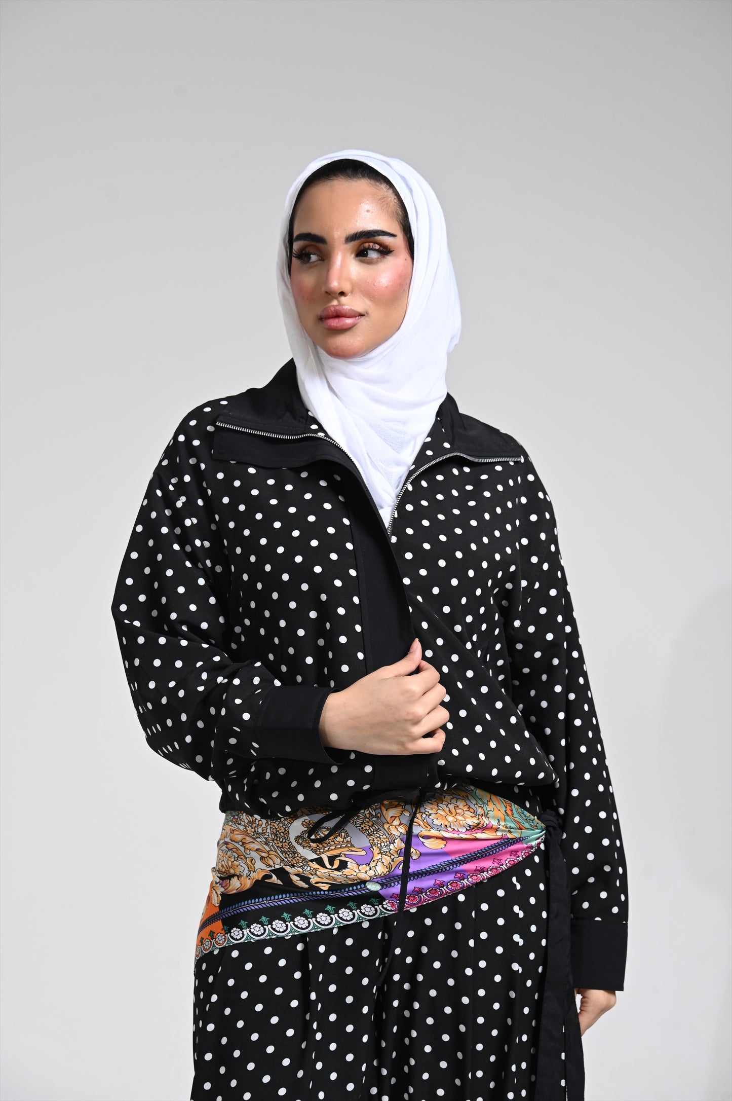 Polka dots set black