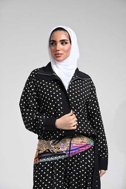 Polka dots set black