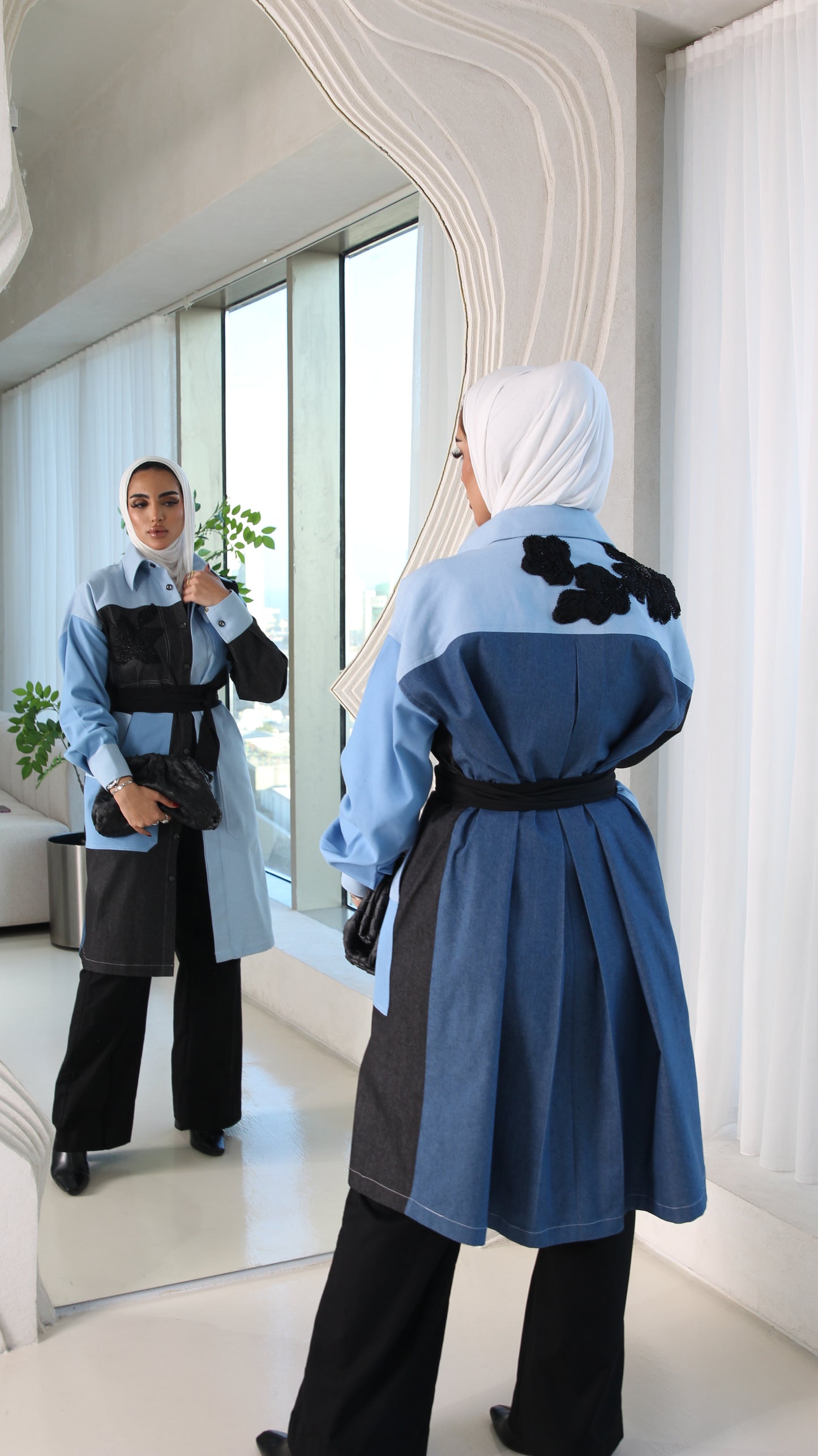 Multi color denim jacket