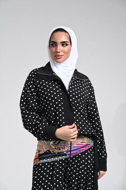 Polka dots set black
