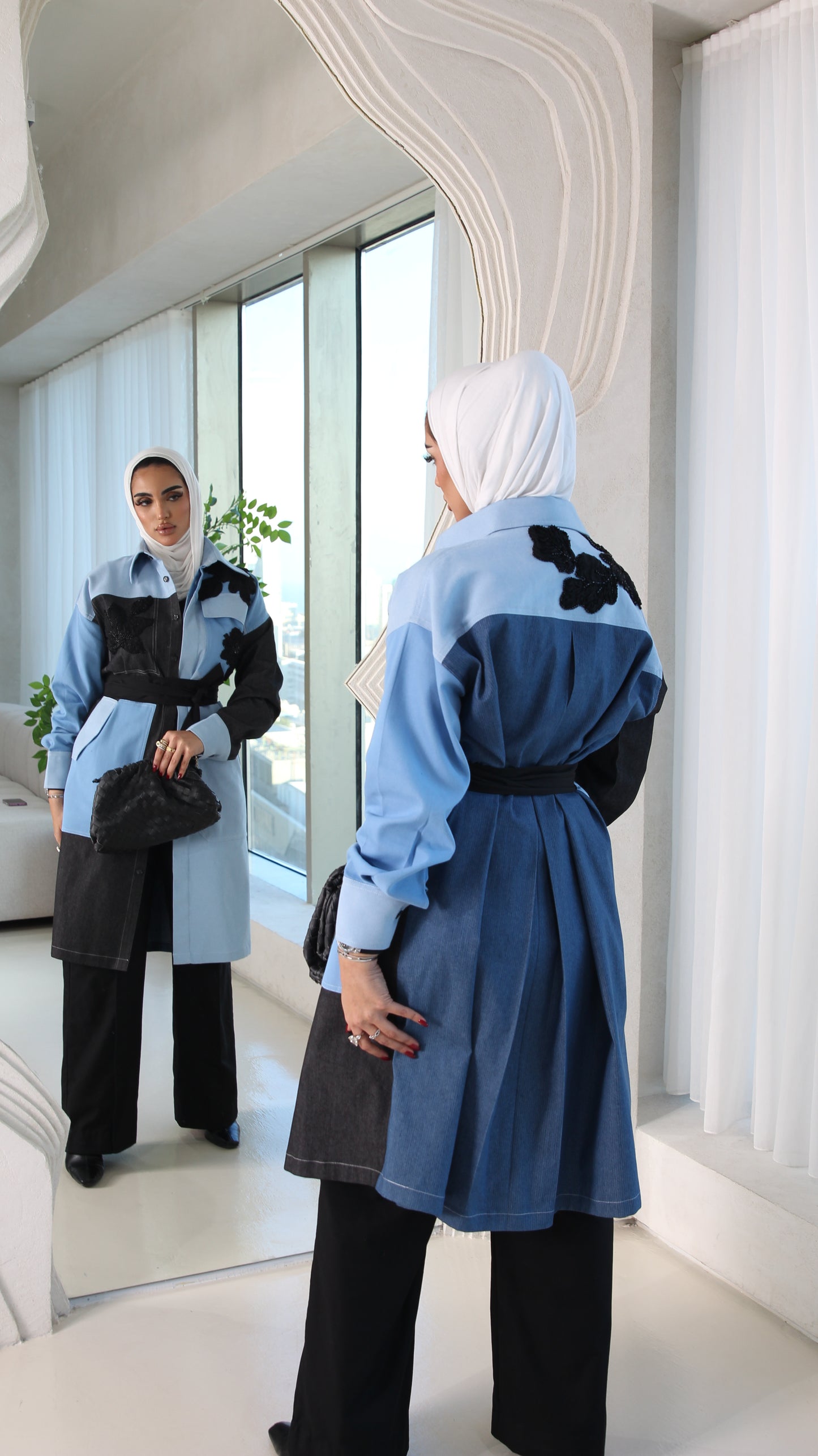 Multi color denim jacket