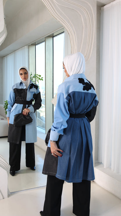 Multi color denim jacket