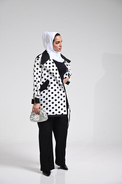 Polka dots jacket white