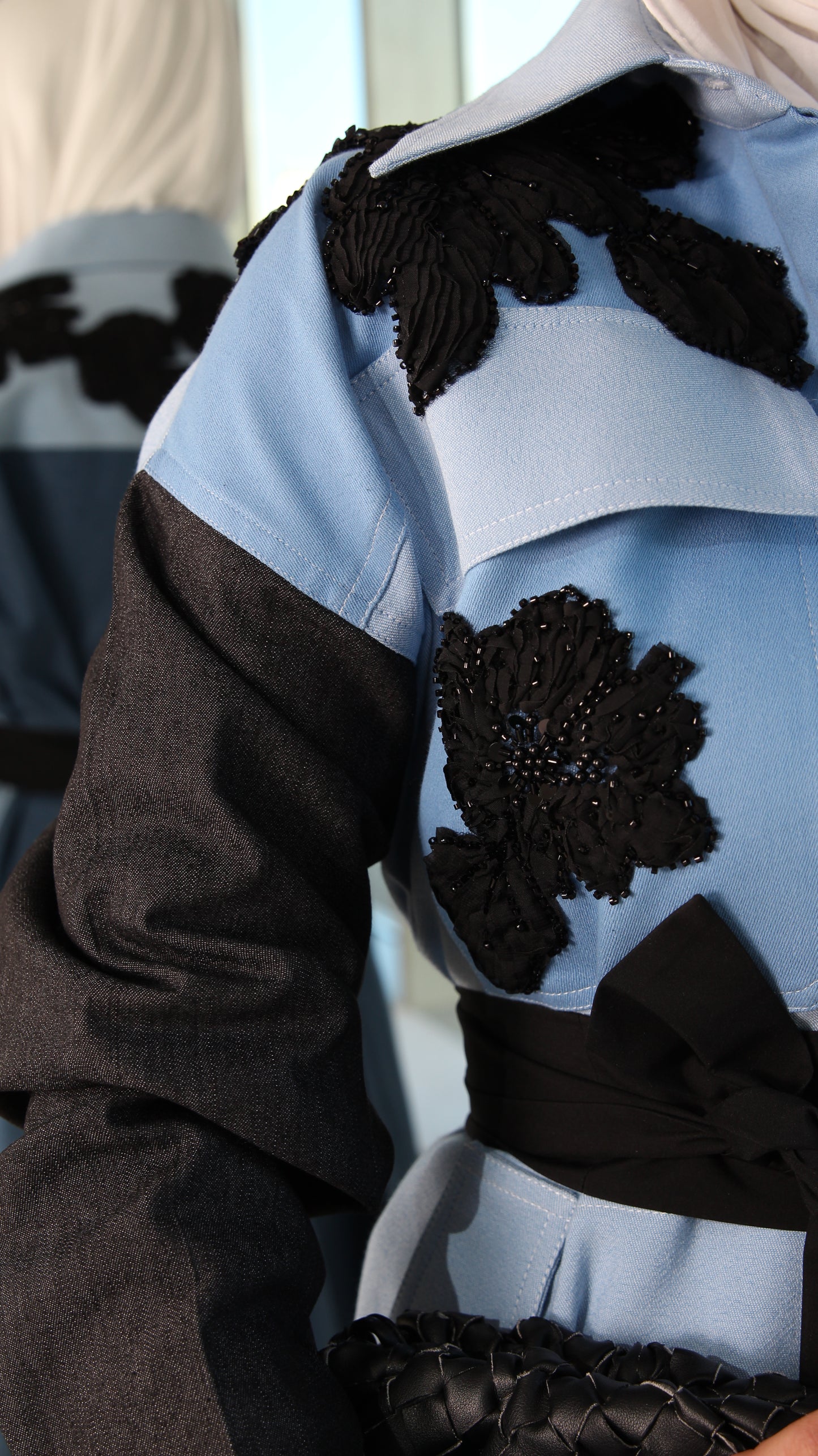 Multi color denim jacket