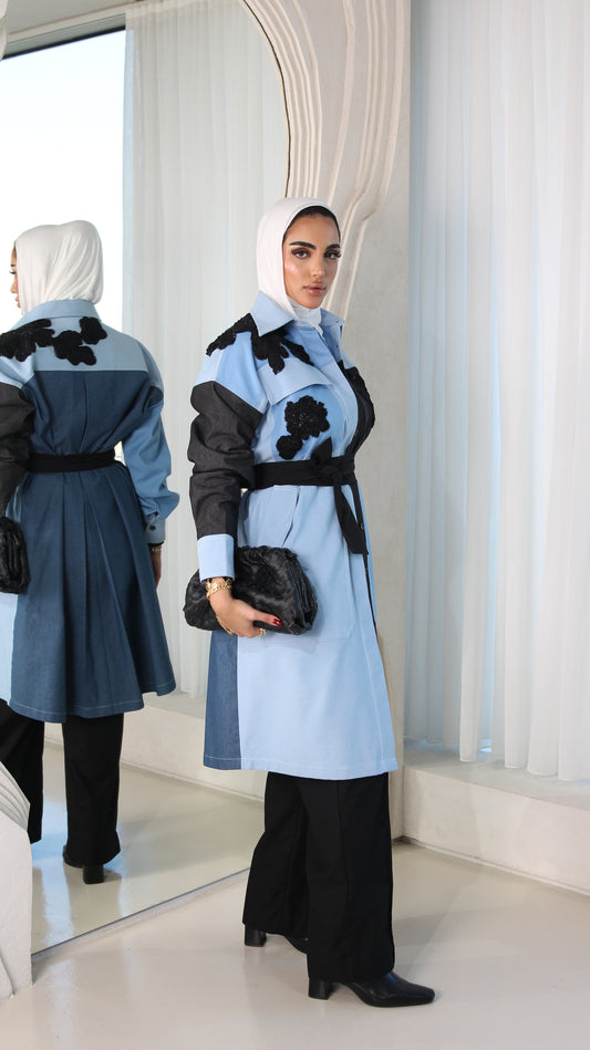 Multi color denim jacket