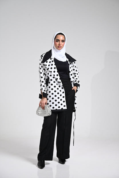 Polka dots jacket white